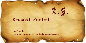 Krucsai Zerind névjegykártya